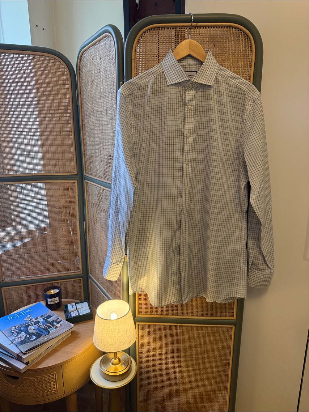 Charles Tyrwhitt Slim Fit Non Iron Dress Shirt 16/35 Blue Westminster Weave